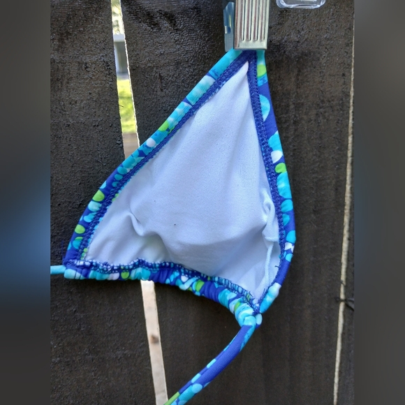 🌞 OP Blue & Green Triangle Bikini Top 💚 Size Small 💙 Preloved - Picture 7 of 9
